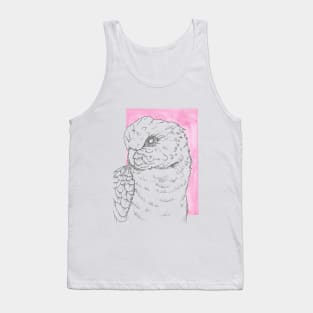 galah cockatoo lineart pink backgroud portrait watercolor Tank Top